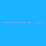 Seo Web Marketing Experience 2011 – Tu ci sarai?