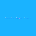 Finalmente un bel progetto su Facebook