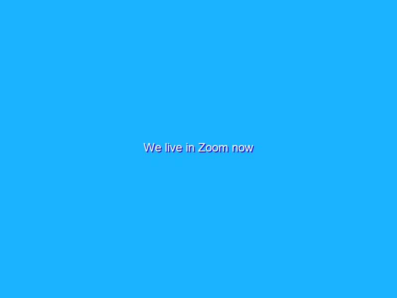 We live in Zoom now
