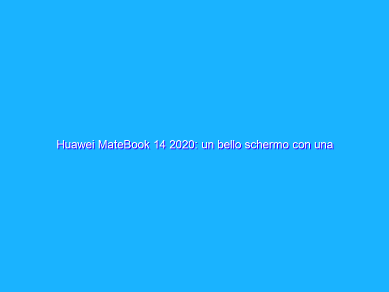 Huawei MateBook 14 2020: un bello schermo con una GPU veloce