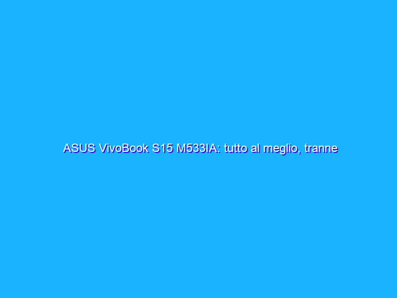 ASUS VivoBook S15 M533IA: tutto al meglio, tranne lo schermo