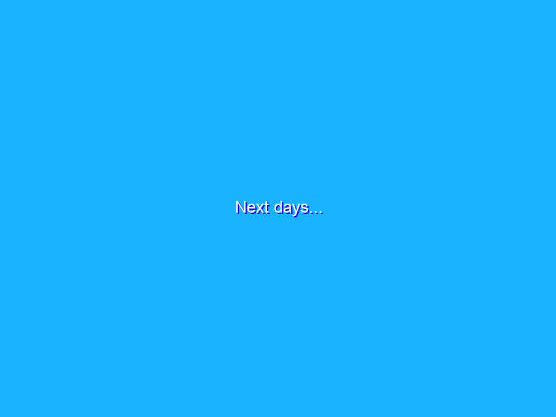 Next days...