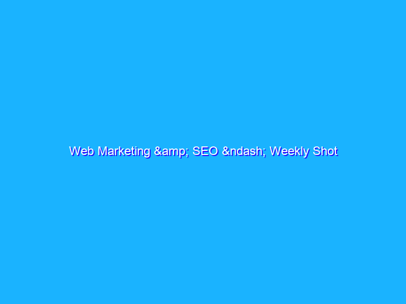 Web Marketing & SEO – Weekly Shot 20/12/13