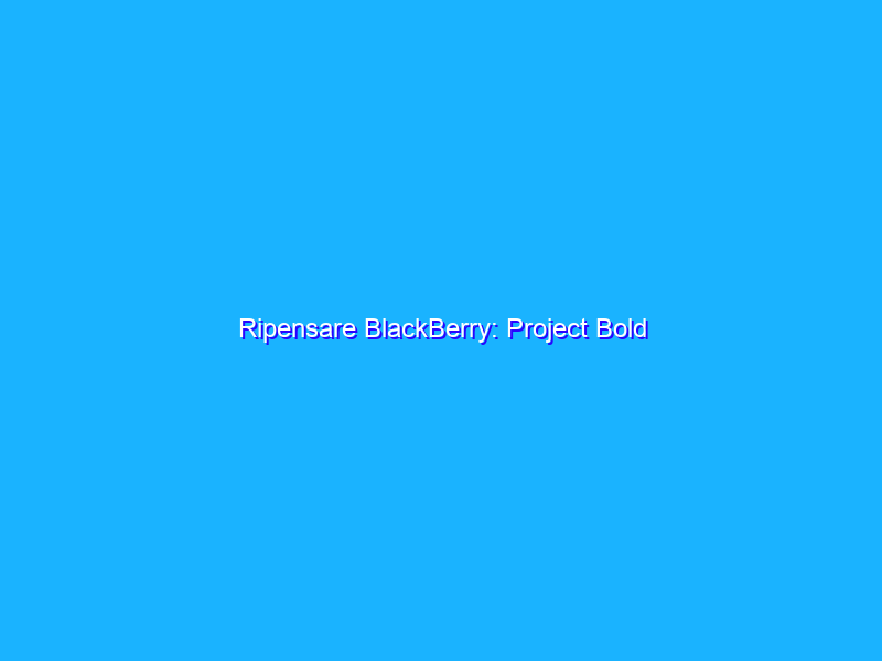 Ripensare BlackBerry: Project Bold