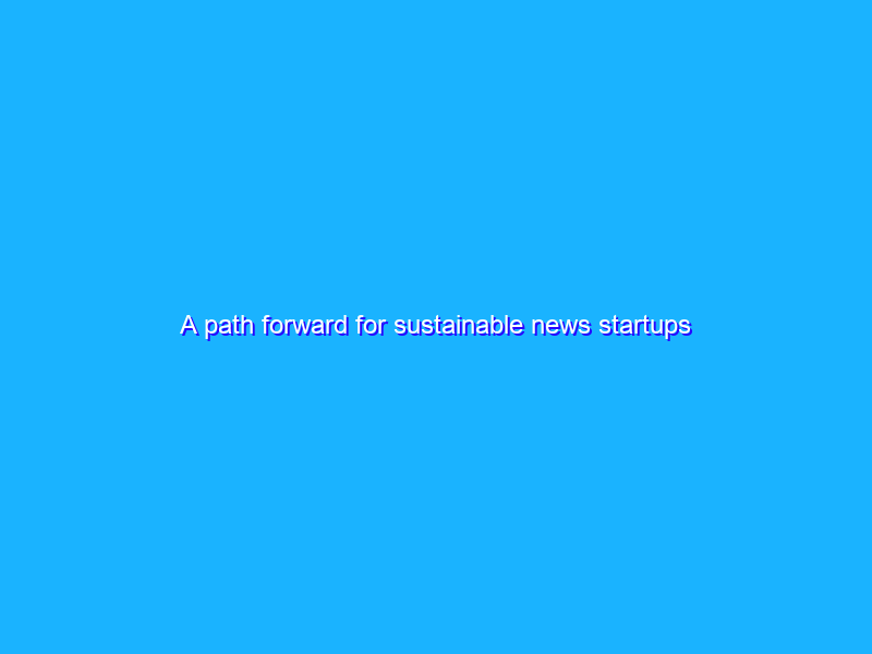 A path forward for sustainable news startups