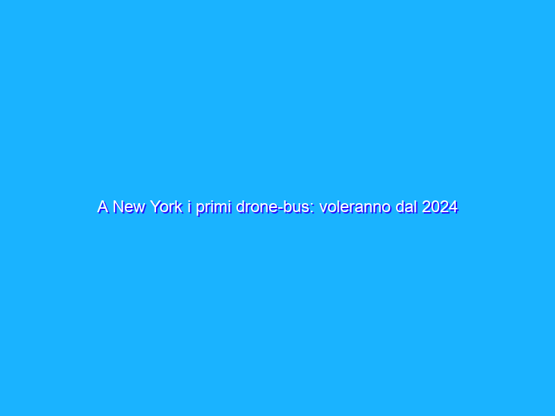 A New York i primi drone-bus: voleranno dal 2024