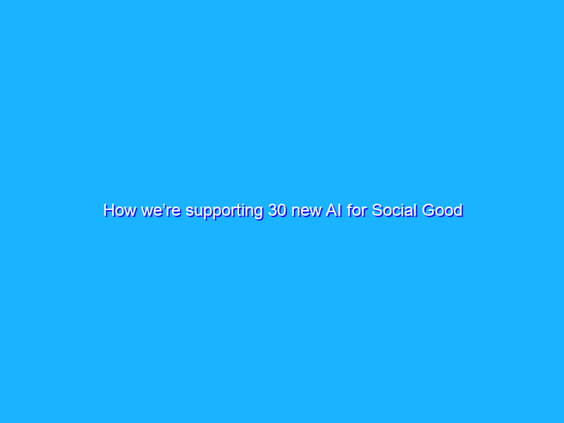 How we’re supporting 30 new AI for Social Good projects