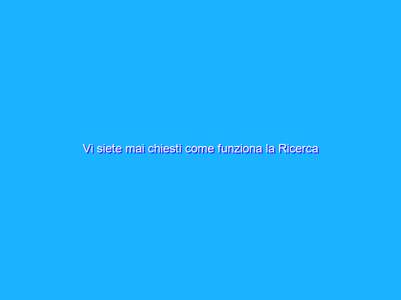Vi siete mai chiesti come funziona la Ricerca Google?
