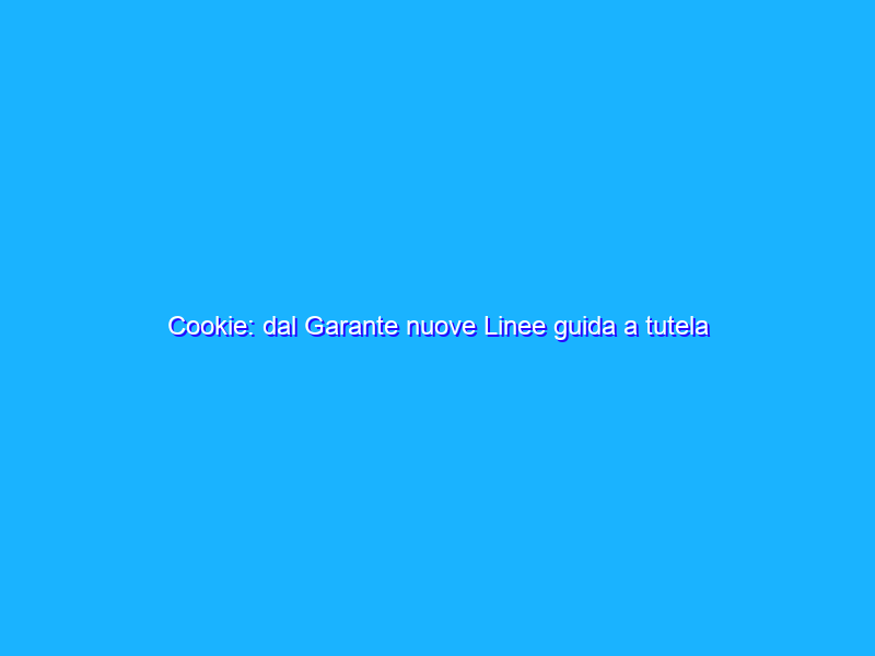 Cookie: dal Garante nuove Linee guida a tutela degli utenti