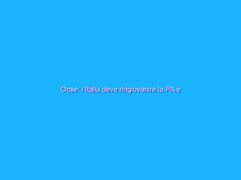 Ocse: l’Italia deve ringiovanire la PA e favorire digitalizzazione