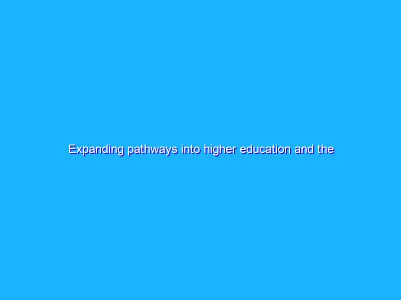 Expanding pathways into higher education and the workforce