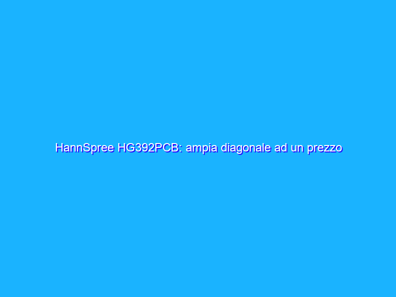 HannSpree HG392PCB: ampia diagonale ad un prezzo accessibile