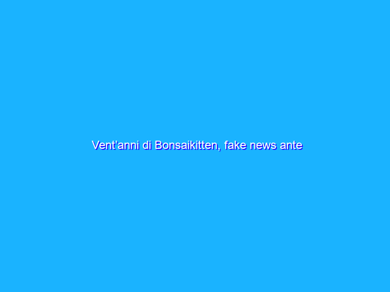 Vent’anni di Bonsaikitten, fake news ante litteram