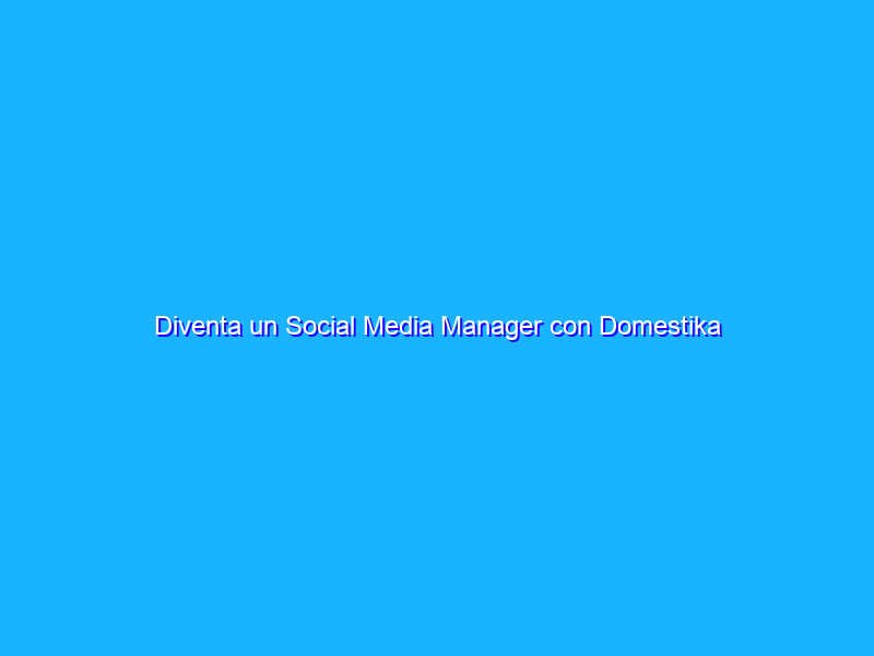 Diventa un Social Media Manager con Domestika