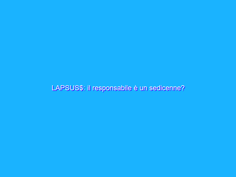LAPSUS$: il responsabile è un sedicenne?