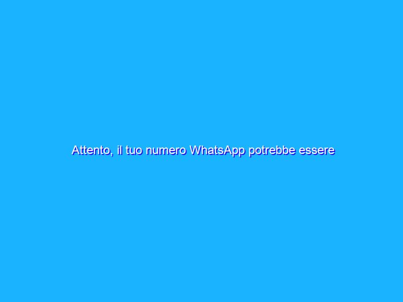 Attento, il tuo numero WhatsApp potrebbe essere in vendita!