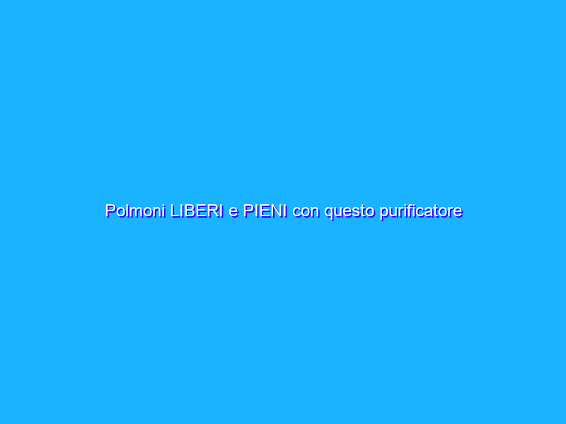 Polmoni LIBERI e PIENI con questo purificatore d’aria HEPA a 55€