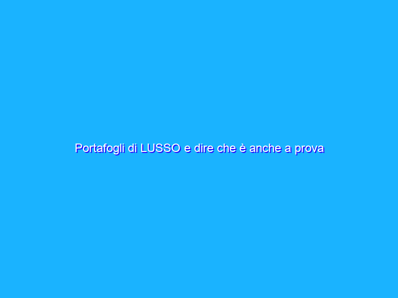 Portafogli di LUSSO e dire che è anche a prova di furto (13€)