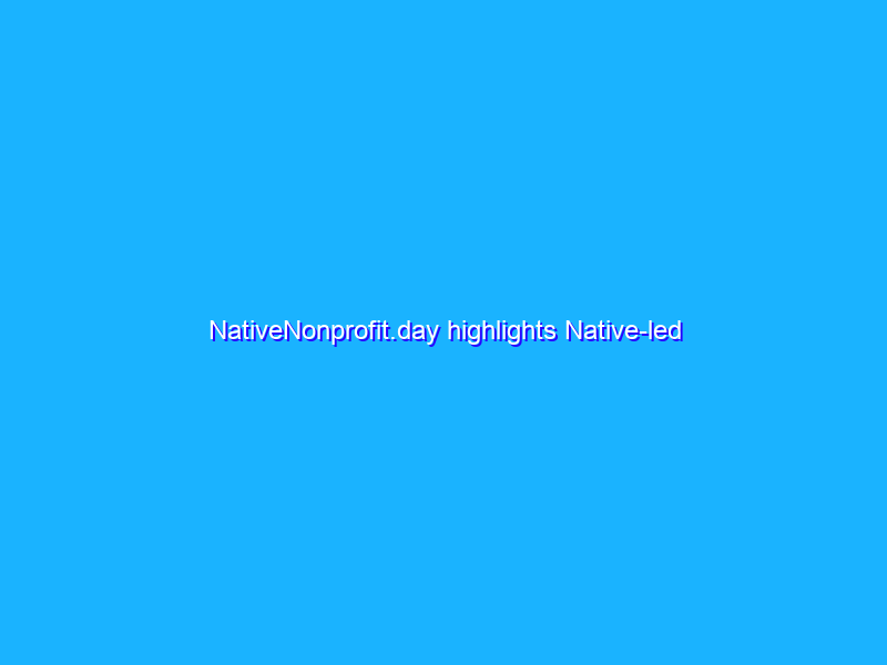 NativeNonprofit.day highlights Native-led organizations