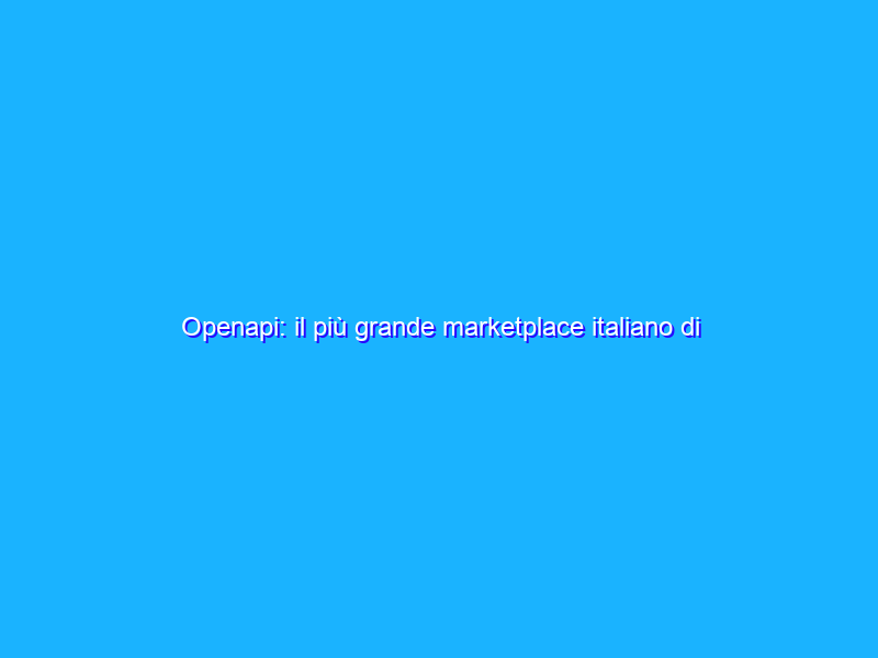 Openapi: il più grande marketplace italiano di API