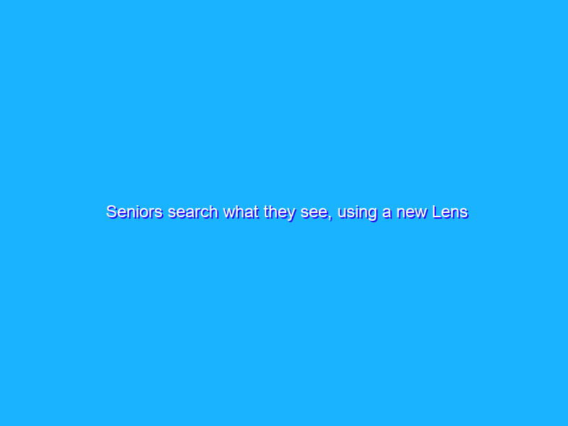 Seniors search what they see, using a new Lens