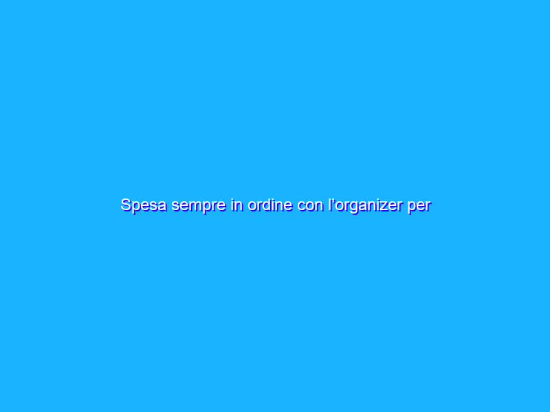 Spesa sempre in ordine con l’organizer per baule auto