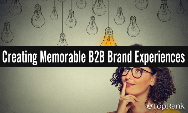 Creating memorable B2B brand experiences woman being struck by idea with illustrated light bulb image
