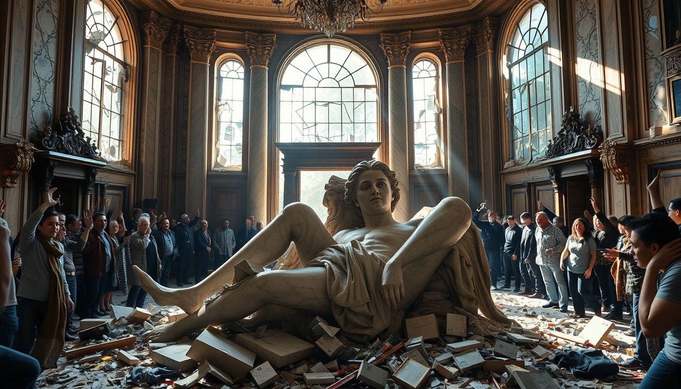 Palazzo saccheggiato: furto di opere d'arte e umiliazione nei corridoi di Assad