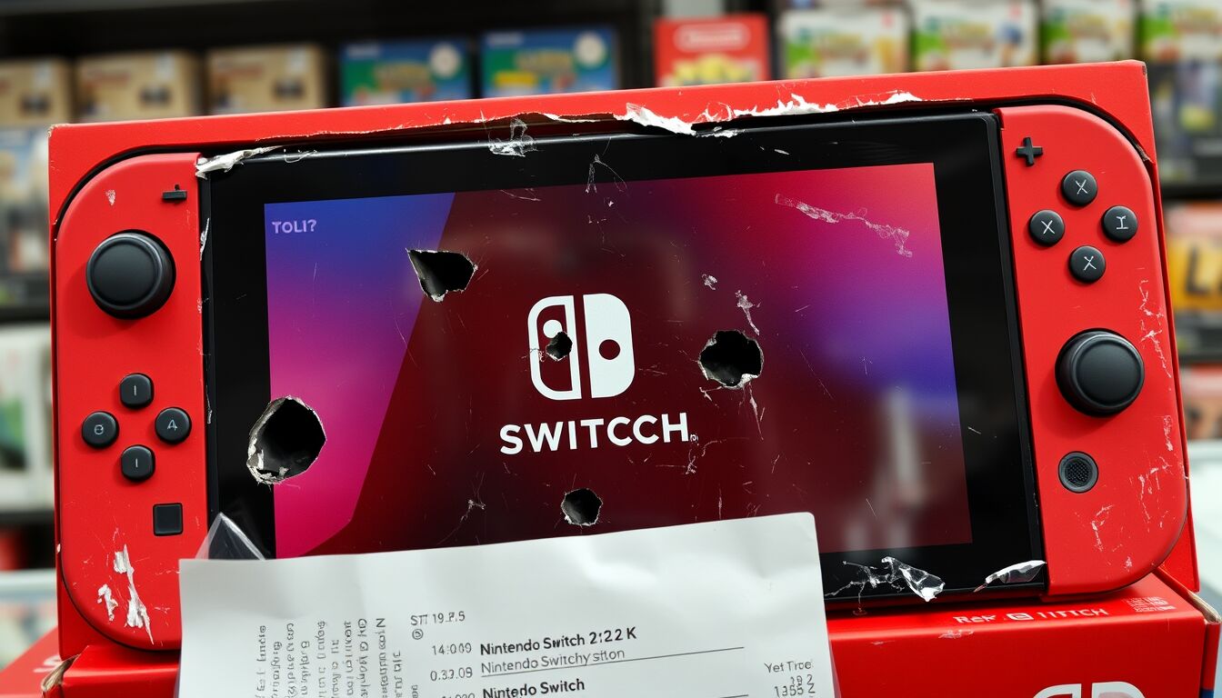 Display Switch 2 danneggiati da rivenditori che fissano lo scontrino alla confezione originale