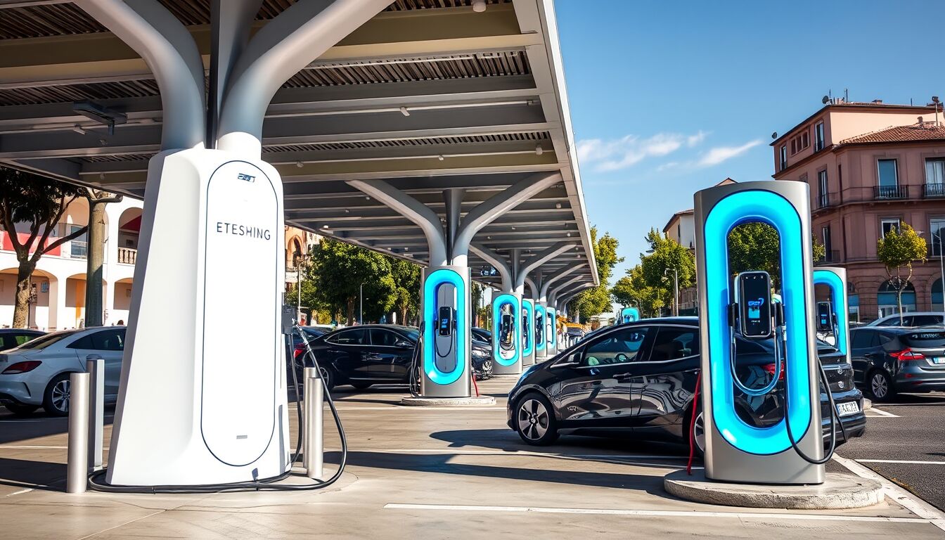 Auto elettriche prima stazione autostradale dedicata per viaggi lunghi senza interruzioni in Italia