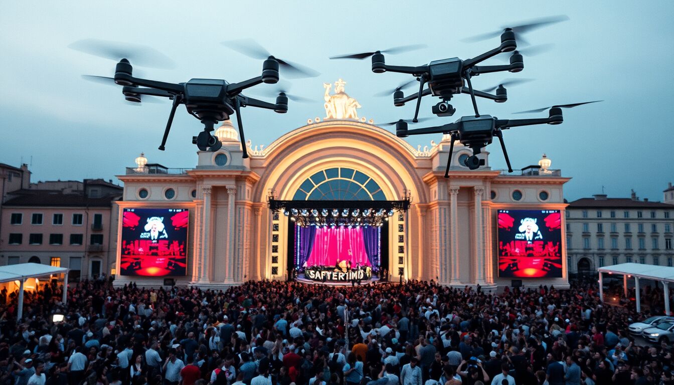 Sanremo blinda l’Ariston con droni e body cam: sicurezza totale, cosa cambierà per pubblico e vip