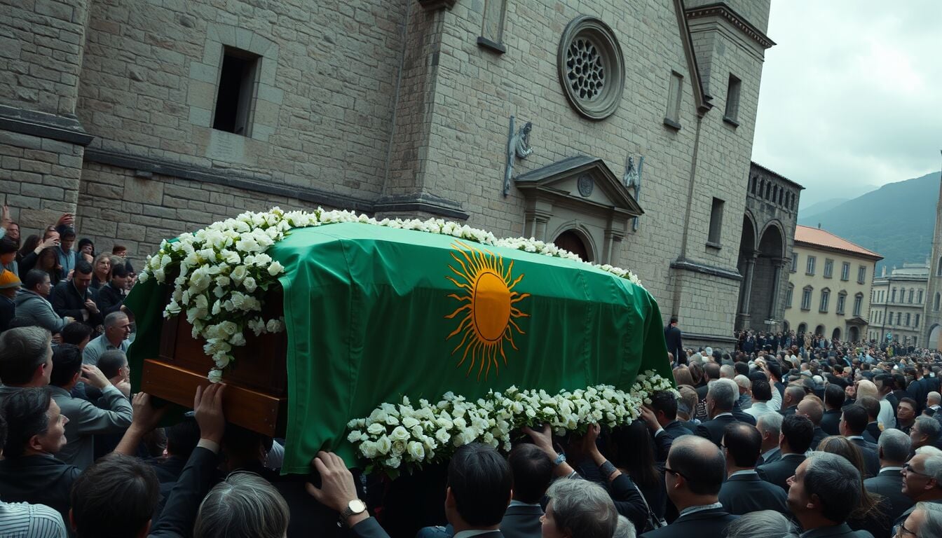 Umberto Bossi, folla commossa a Pontida per l’ultimo saluto tra applausi e cornamuse