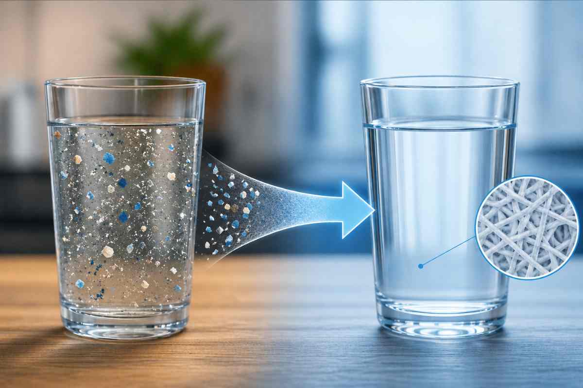 acqua depurata da microplastiche