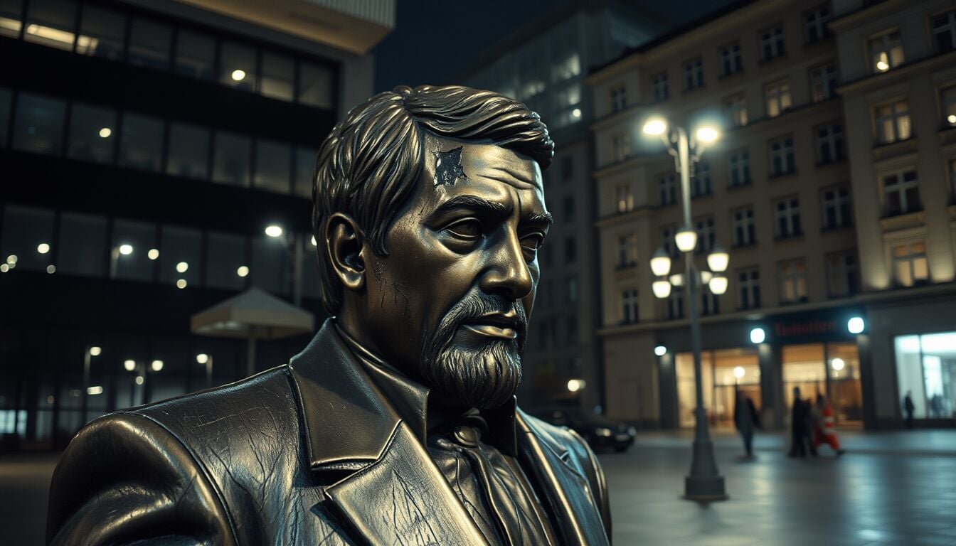 Statua del creatore di Bitcoin nuovamente danneggiata cresce l’allarme sicurezza tra esperti e comunità crypto