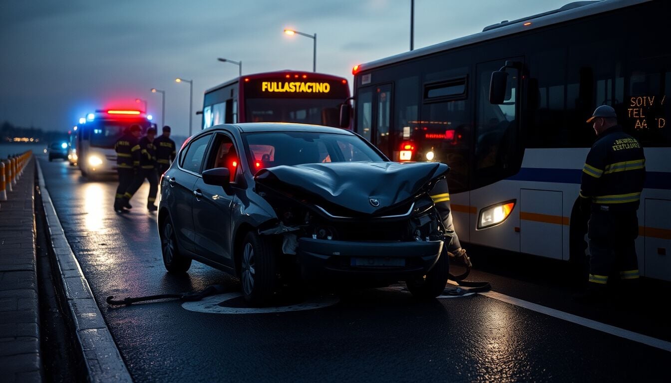 Veneziano scontro tra bus e auto provoca un morto e cinque feriti gravissimi su strada regionale
