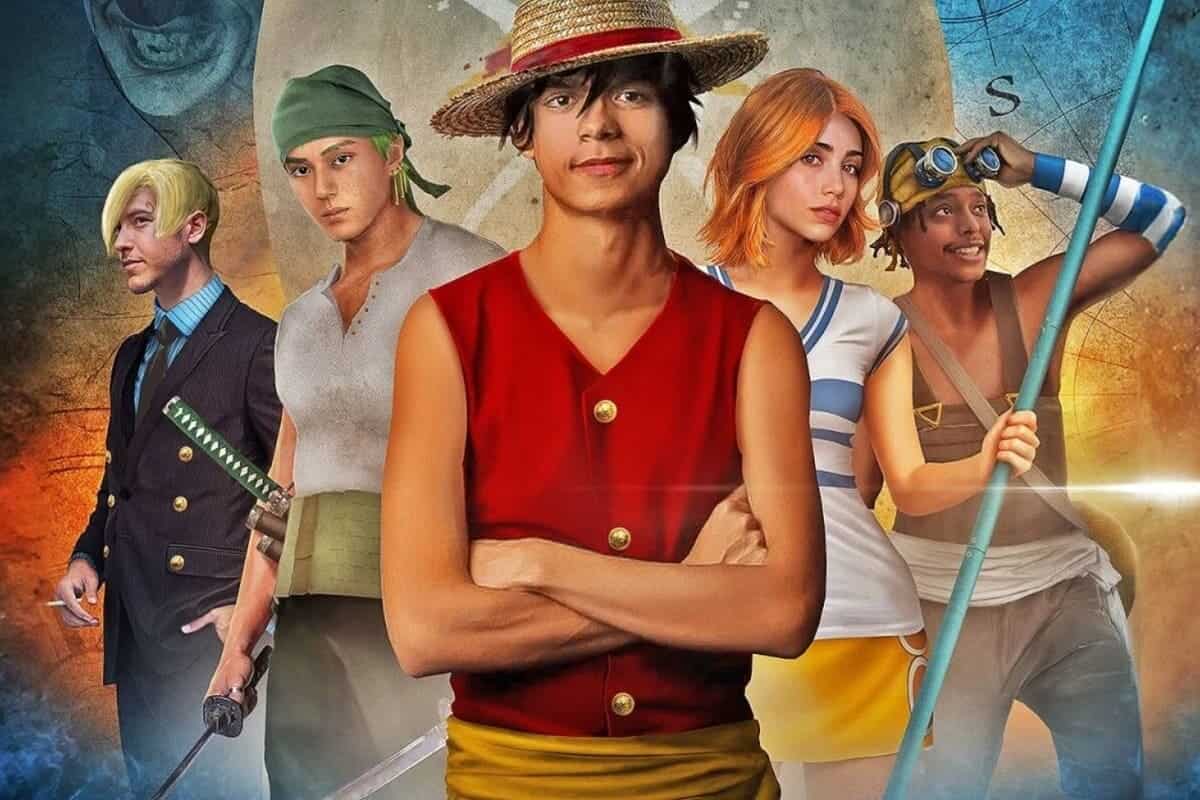 Una scena del live action di One Piece su Netflix con la ciurma di Cappello di Paglia