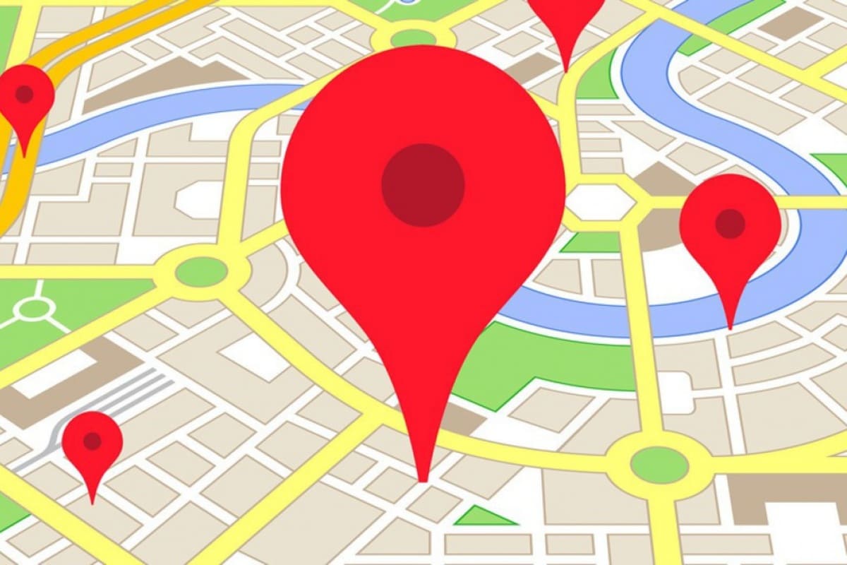 Una immagine del funzionamento di Google Maps, con il tipico segnaposto